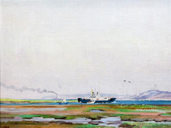William H. Innes (1905-1999) Lymington-Yarmouth ferry, 15.5 x 21.5in.